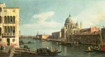 Vista del Gran Canal: Santa Maria della Salute y la Dogana desde Campo Santa Maria Zobenigo, principios de 1730 de Giovanni Antonio Canal